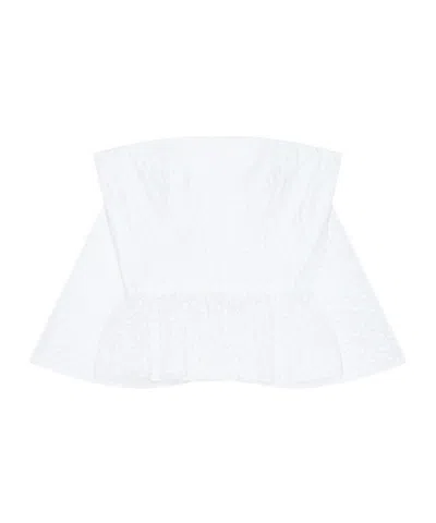 Givenchy Bustier Cape Back Top In Lace In White