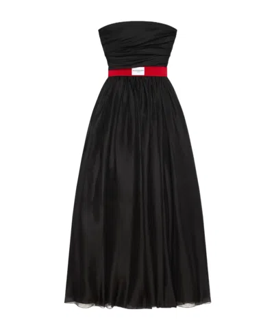 Givenchy Bustier Evening Dress In Organza In Black
