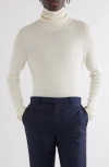 Givenchy Button Back Wool & Silk Turtleneck Sweater In Natural