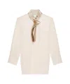 Givenchy Blouse In Satin With Buttoned Collar In Ivory
