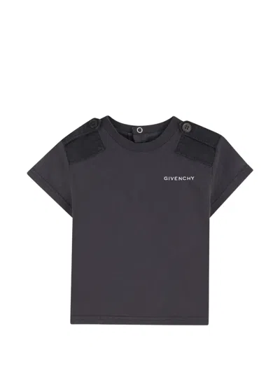 Givenchy Babies' Button-detail T-shirt In Black
