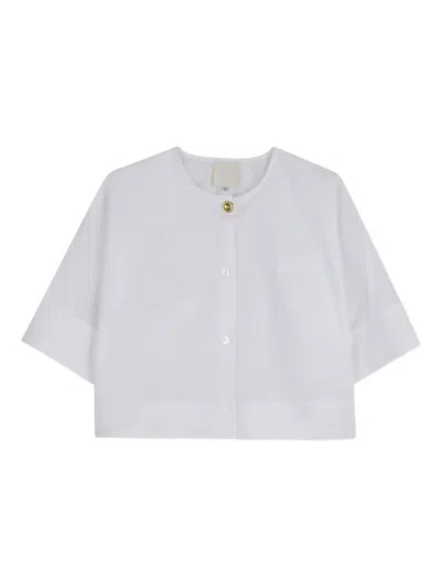Givenchy Kids' Button Short-sleeve Shirt In White