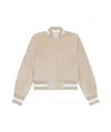Givenchy Varsity Jacket In Suede In Nude