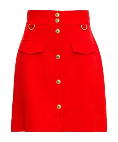 Givenchy Buttoned A-line Mini Skirt In Red