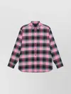 Givenchy Multicolour Pink Cotton And Virgin Wool Blend Check Shirt In Grey