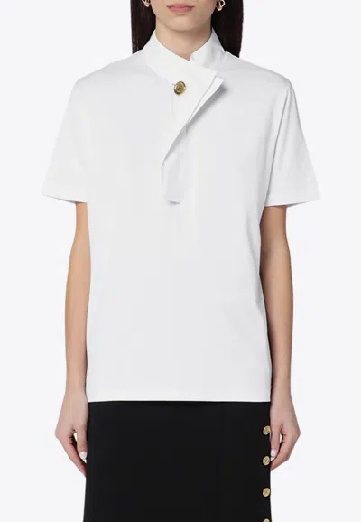 Givenchy White T-shirt With Buttoned Collar