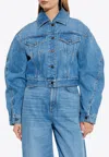 Givenchy Womens Medium Blue Cropped Denim Jacket In Multi