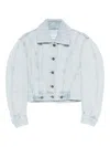 Givenchy Cropped Cocoon Jacket Front Back Yoke Pockets In Blue