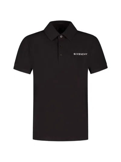 Givenchy Kids' Buttoned Polo Shirt In Black