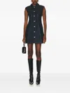 Givenchy Button-up Denim Mini Dress In Blue