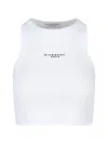 Givenchy White Sleeveless Top With Logo Lettering On The Front In Cotton Stretch Woman In White