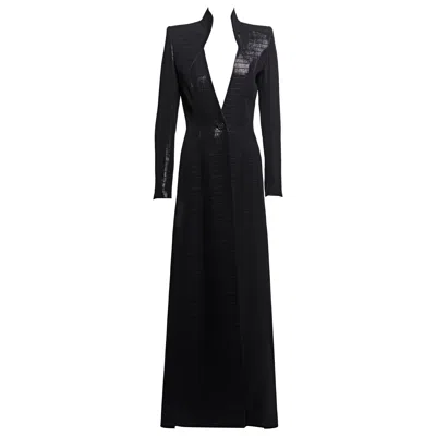 Pre-owned Givenchy By Alexander Mcqueen Black Structured Evening Coat Dress, Fw 1998