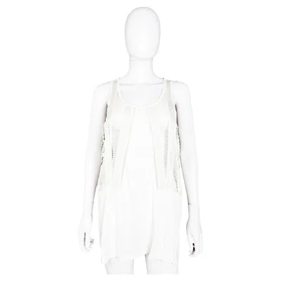 Pre-owned Givenchy By Riccardo Tisci 2010's Intarsia Embroidered Tank Top In White