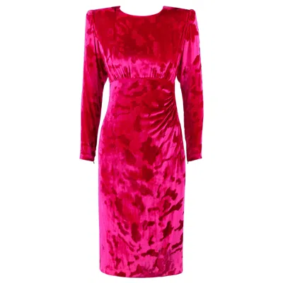 Pre-owned Givenchy C.1990's Haute Couture Fuchsia Pink Leopard Print Velvet Evening Dress