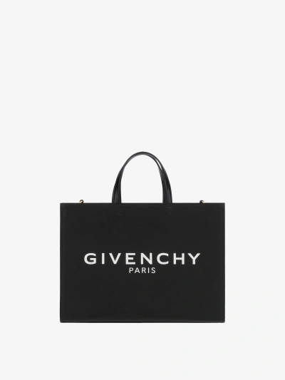 Givenchy Cabas G-tote Médium En Toile In Black