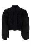 Givenchy Faux-fur Trim Cardigan In Black/grey