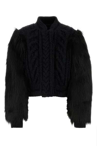 Givenchy Faux-fur Trim Cardigan In Multicolor