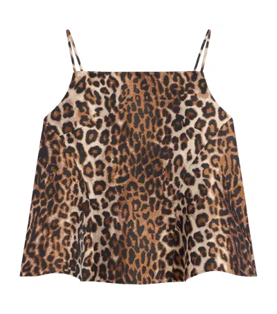 Givenchy Cady Leopard Square-neck Cami Top In Animal Print