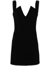 Givenchy V-collar Mini Dress In Black