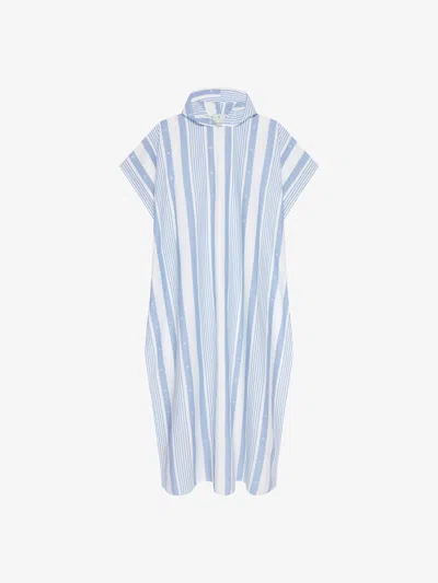 Givenchy Kaftan In Cotton And Linen With 4g Stripes In Blue