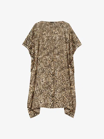 GIVENCHY KAFTAN IN SILK WITH LEOPARD PRINT