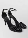 Givenchy Cage Heel Sandals Patent Leather Ankle Strap In Black