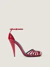 Givenchy Cage Heeled Sandals In Patent Leather In Red