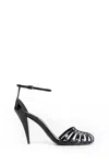 Givenchy Cage Heel Sandals Patent Leather Ankle Strap In Black