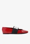 Givenchy Red Leather Ballet Flats In Multi