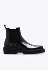 Givenchy Man Black Smooth Leather Chelsea Boot In Black