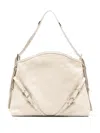 Givenchy Calf Leather Shoulder Bag With Elegant Brass Accents And Spacious Interior In Neutrals