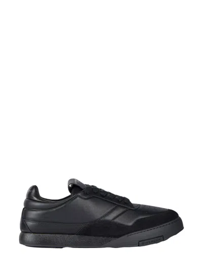 Givenchy Black Calf Leather Bos Taurus Low Top Sneakers In Multi