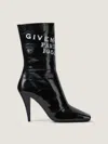 Givenchy Leather Sliced Square Tape Ankle Boots With 9.5 Cm Heel In Black