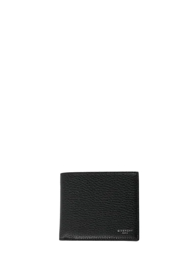 Givenchy Calf Leather Wallet With Printed Logo, Coin Pocket & Card Slots In Black