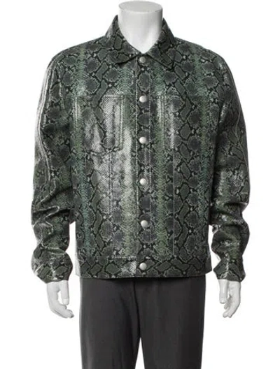 Pre-owned Givenchy Calfskin Animal Print Jacket In Green