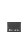 Givenchy Black 4g Leather Card Holder With Logo In Black