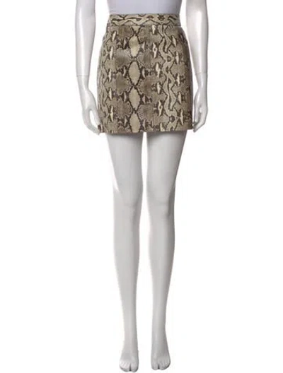 Pre-owned Givenchy Calfskin Mini Skirt In Neutral