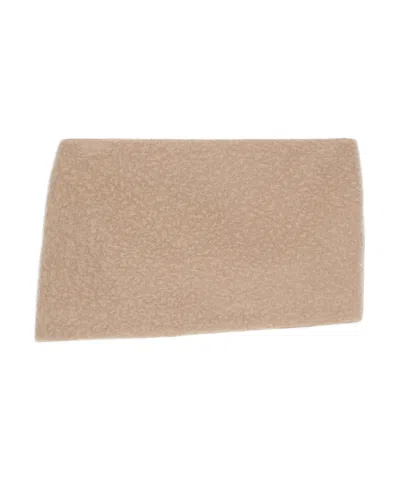 Givenchy Mini Asymmetric Skirt In Alpaca Bouclette Wool In Pumice Beige