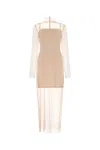 Givenchy Lace Overlay Dress With High Neck And Long Sleeves