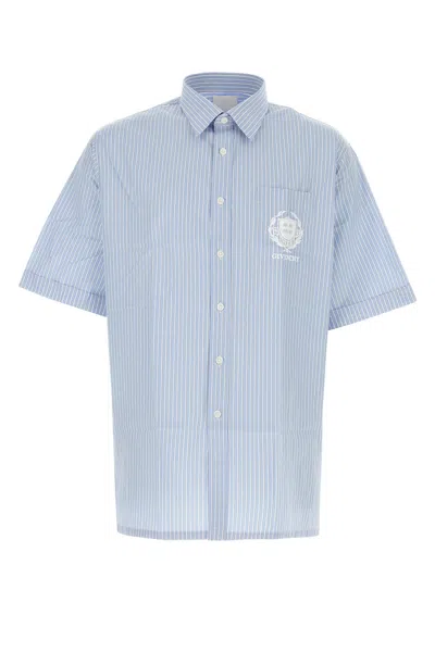 Givenchy Light Blue Cotton Short Sleeves Pocket Shirt In Multi