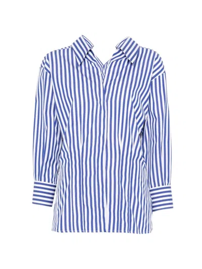 Givenchy Long Sleeve Striped Shirt Buttoned Cuffs Collar In Blue