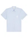 Givenchy Striped  Crest Shirt In Cotton In Light Blue
