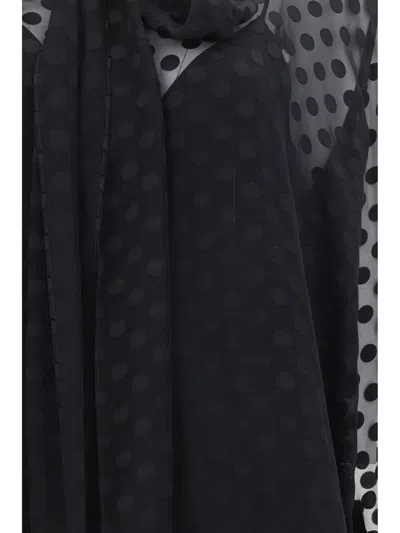 Givenchy Pussy-bow Polka-dot Silk-blend Chiffon Blouse In Black