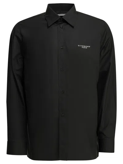 Givenchy Logo Embroidered Casual Shirt In Black