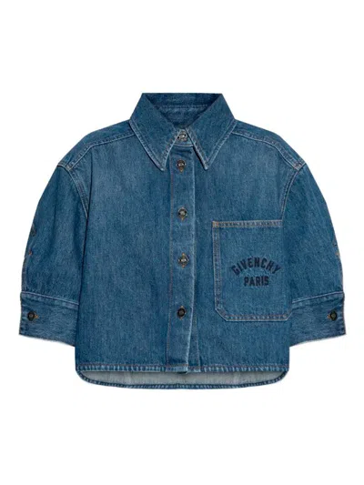 Givenchy Cropped Cocoon Shirt In Medium Denim Clothing In Blue