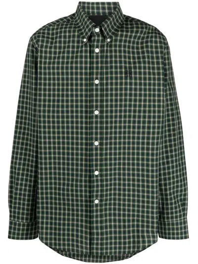 Givenchy Camicia  A Quadretti In Green