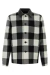 Givenchy Wool Shirt Jacket Collared Neck Check In Multi