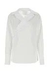 Givenchy Wrap Collar Poplin Shirt In White