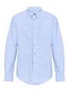 Givenchy Button-down Shirt With Pointed Collar And Embroidered Detail In Blue