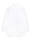Givenchy Cotton Shirt Asymmetric Hemline Long Sleeves Buttoned Cuffs In White